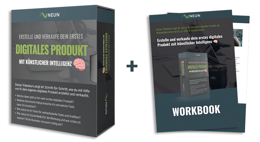 Erstelle und verkaufe dein erstes digitales Produkt mit Hilfe von KI Künstliche Intelligenz Videokurs E-Book Anleitung