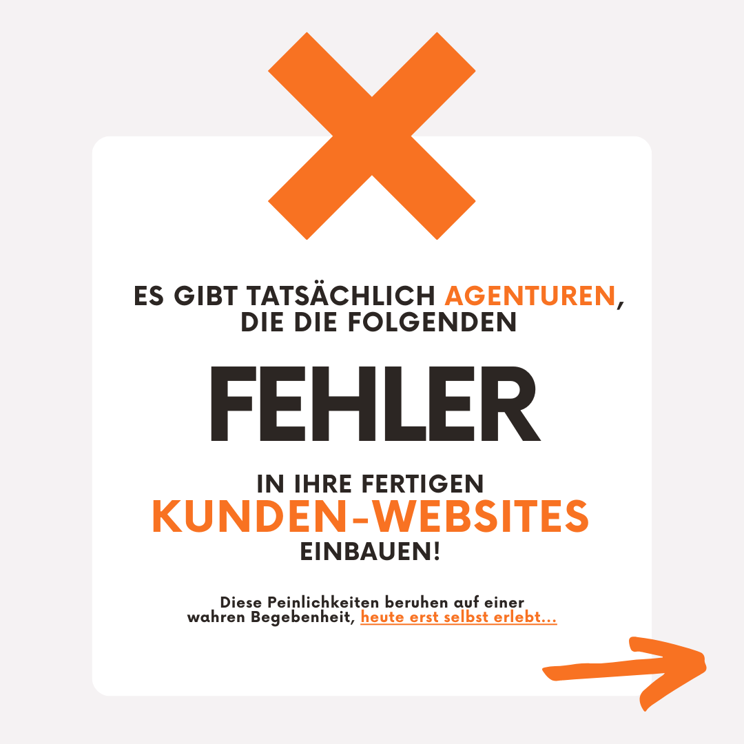 Gravierende Fehler in Webseiten von Kunden