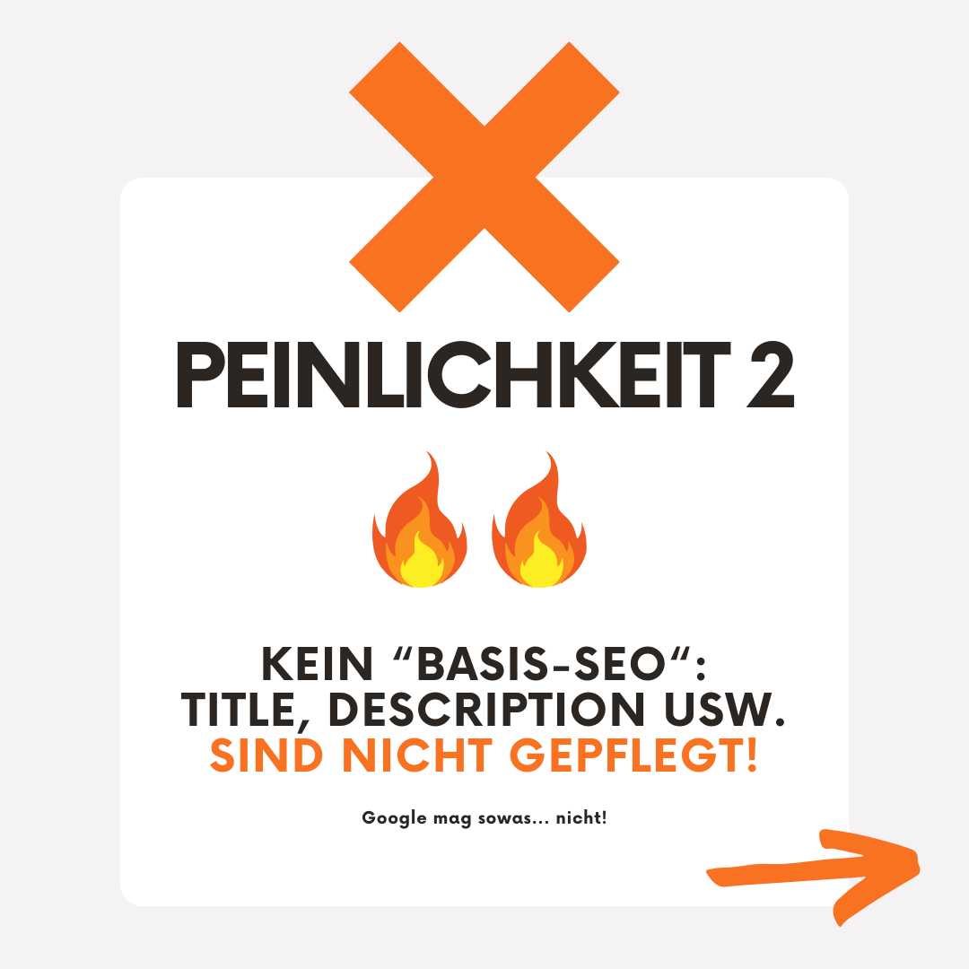Fehler kein Basis SEO Title Description in Webseiten