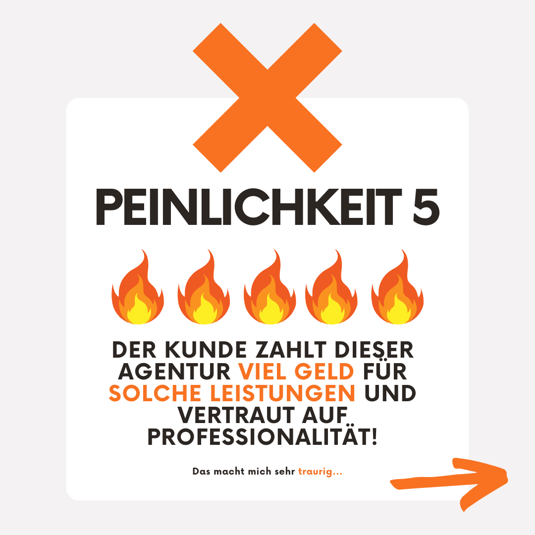 Fehler Agenturen verlangen viel zu viel Geld für solche Dienstleistungen von Kunden