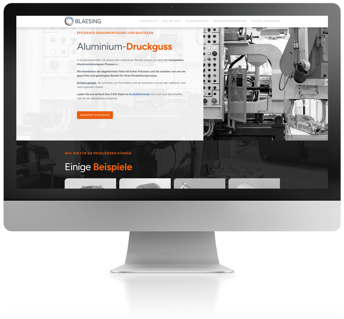 Website Webdesign für Maschinenbau Metallverarbeitung CNC Bauunternehmen Industrieunternehmen von 77NEUN