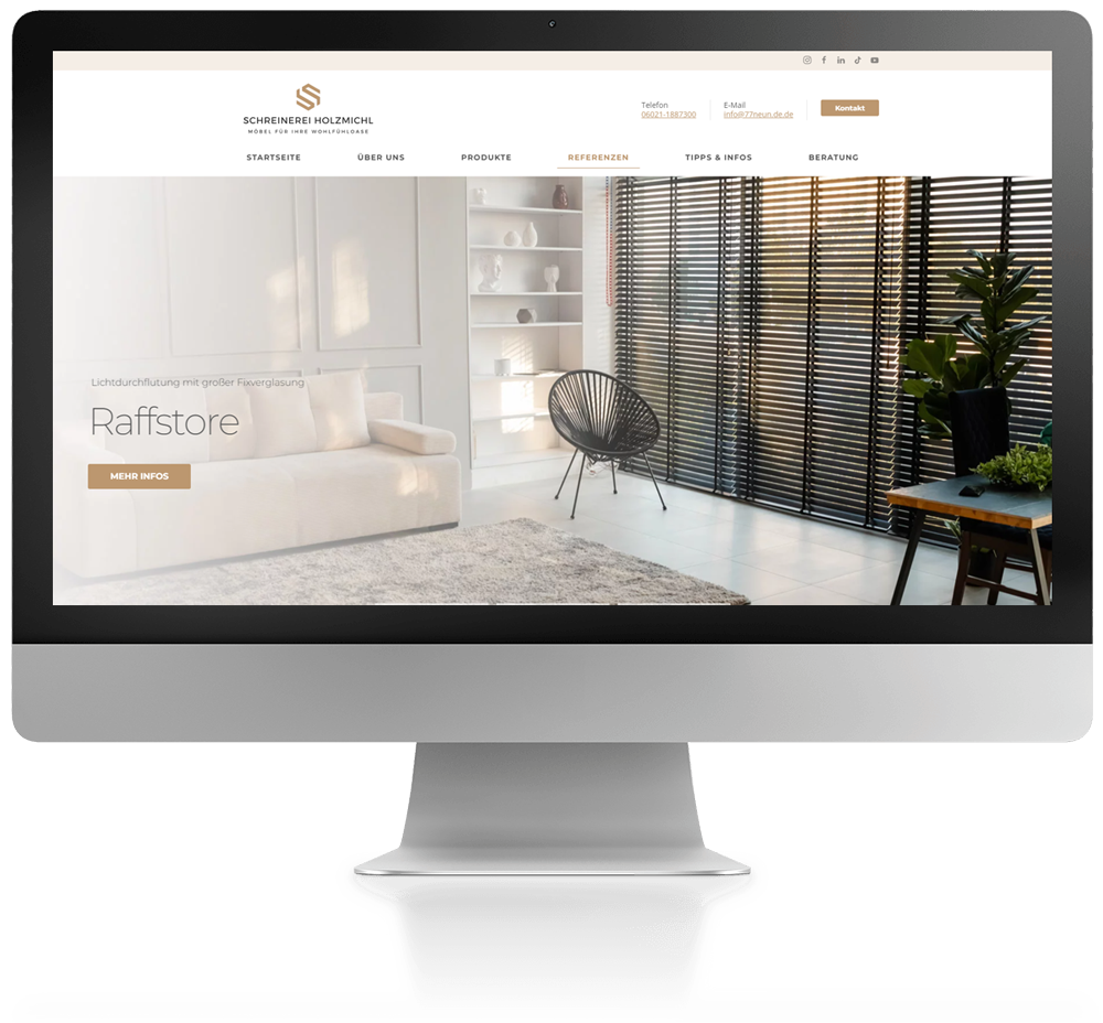 Website Webdesign f&uuml;r Ihre Tischlerei und Schreinerei und Fensterbauer von 77NEUN