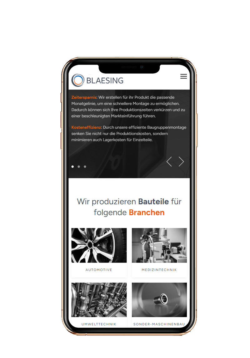 Website Webdesign für Maschinenbau Metallverarbeitung CNC Bauunternehmen Industrieunternehmen von 77NEUN