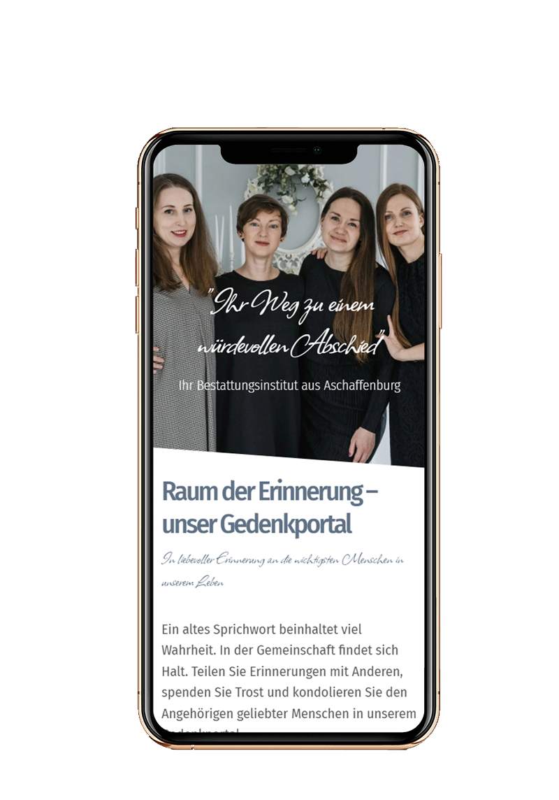 Website Webdesign f&uuml;r Beerdigungsinstitute und Bestattungsunternehmen von 77NEUN