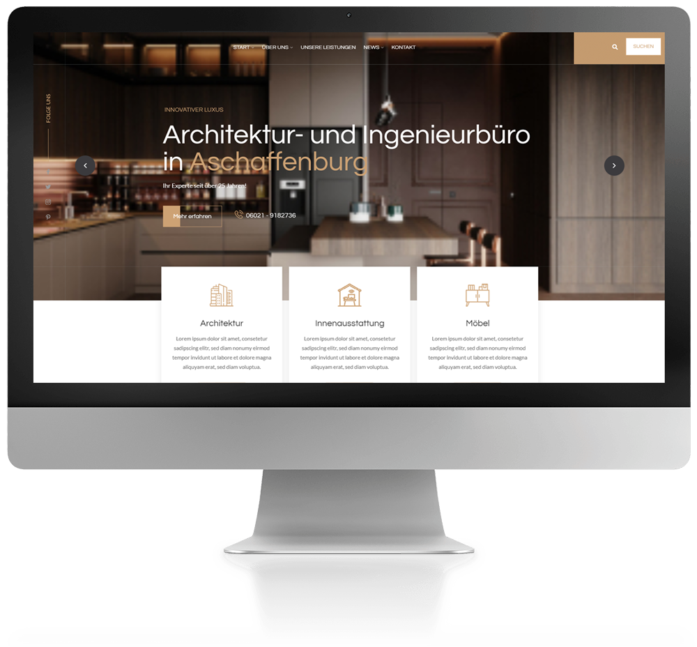 Website Webdesign für Architekten und Ingenieure Architekturbüros und Ingenieurbüros von 77NEUN
