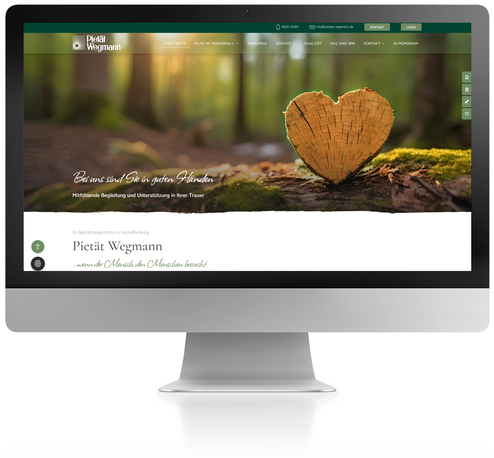 Website Webdesign f&uuml;r Beerdigungsinstitute und Bestattungsunternehmen von 77NEUN
