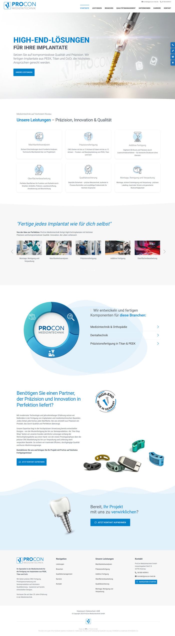 www.procon-med.de Screenshot Website