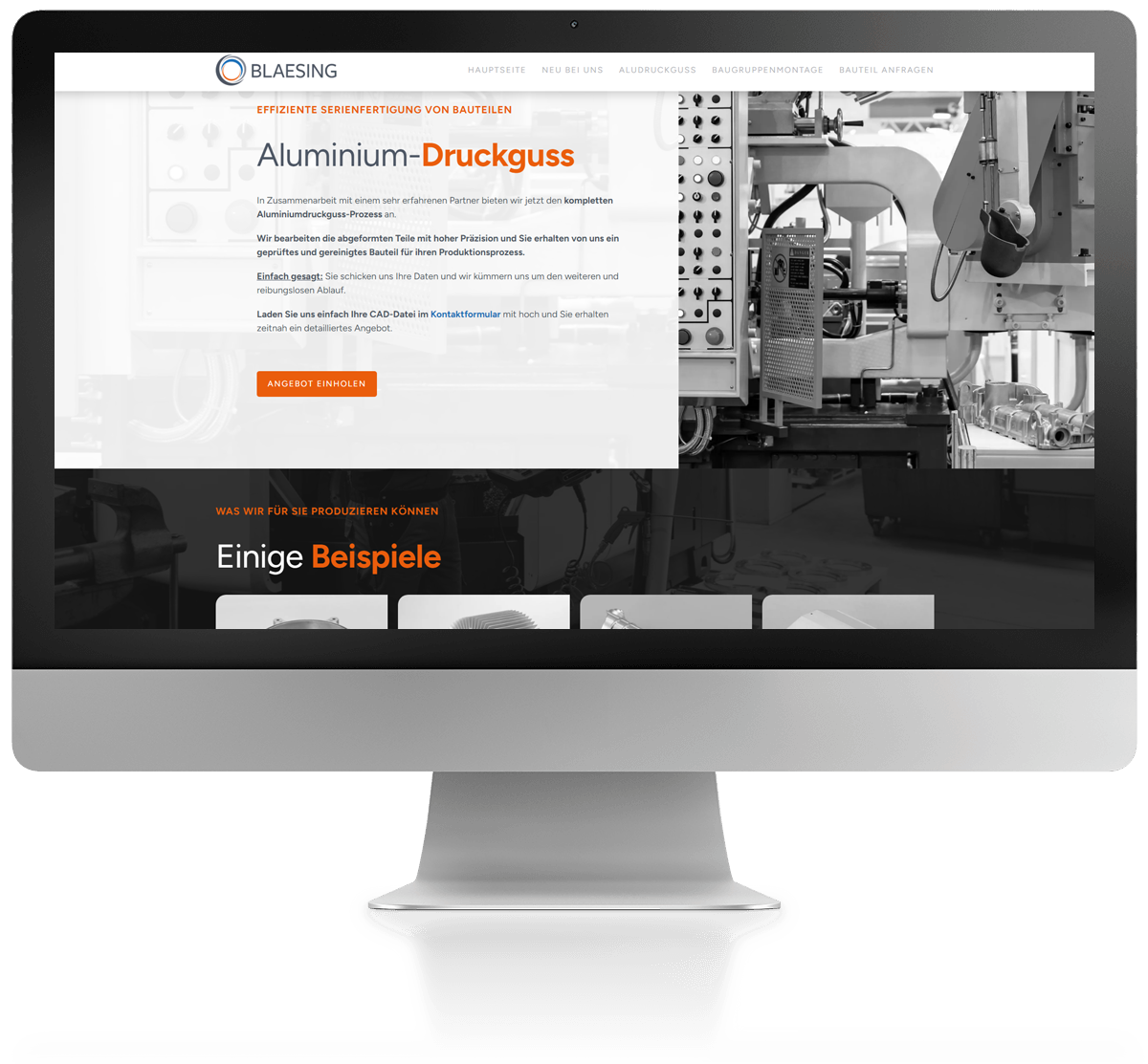 Website Webdesign für Maschinenbau Metallverarbeitung CNC Bauunternehmen Industrieunternehmen von 77NEUN