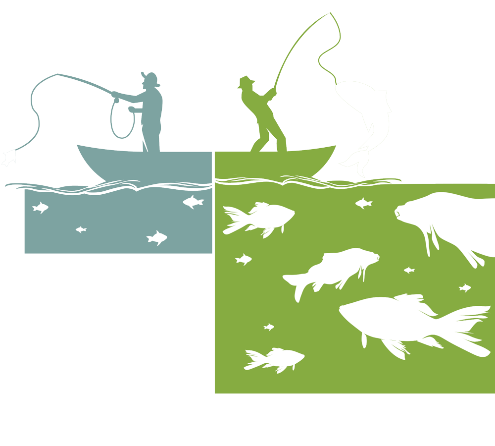 Richtige Personengruppe Aktiv Arbeitssuchende und Wechselwillige Illustration Fischteich