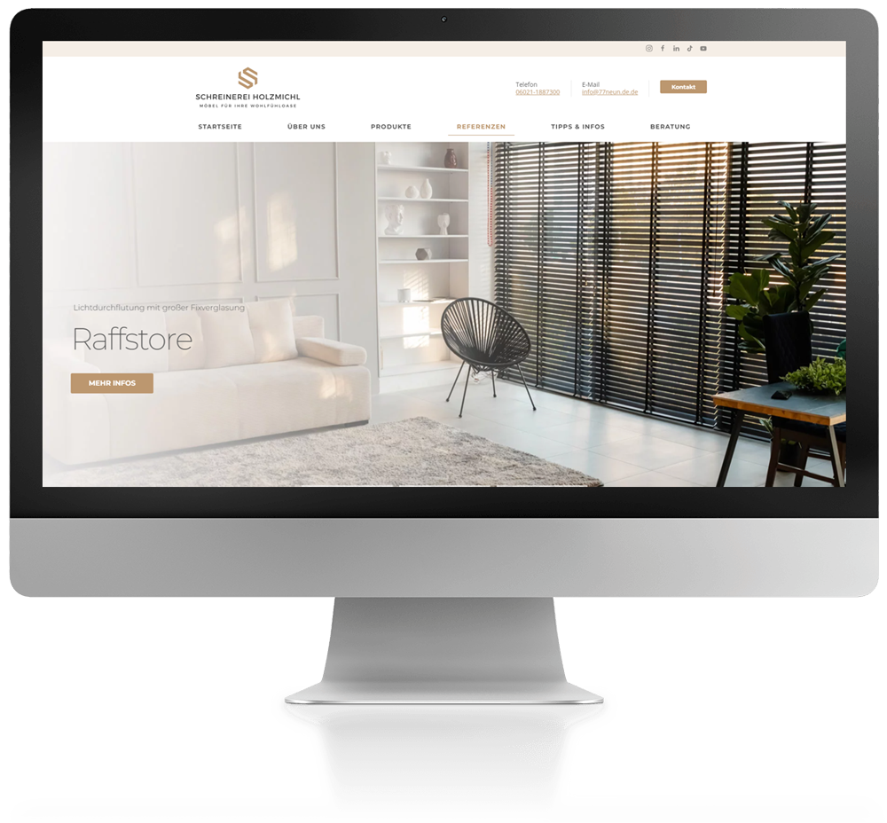 Website Webdesign für Ihre Tischlerei und Schreinerei und Fensterbauer von 77NEUN